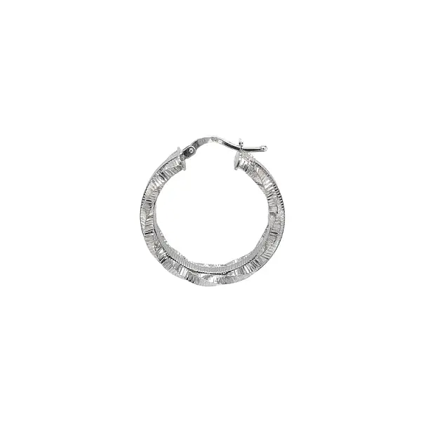 White Gold Round Earrings