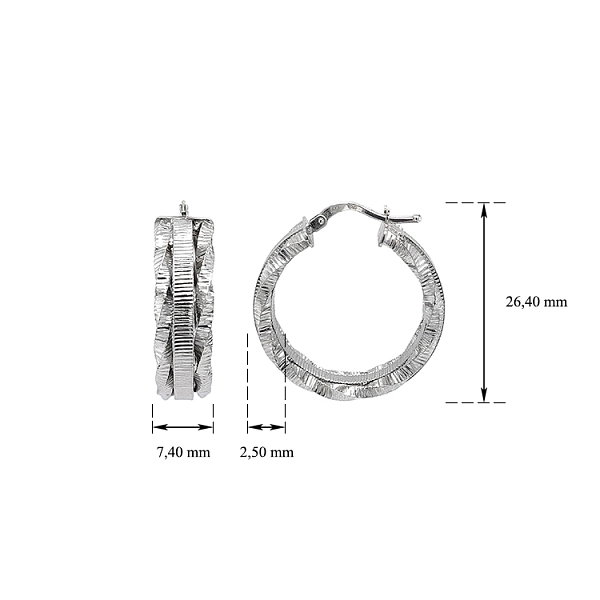 White Gold Round Earrings