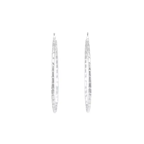 White Gold Round Earrings