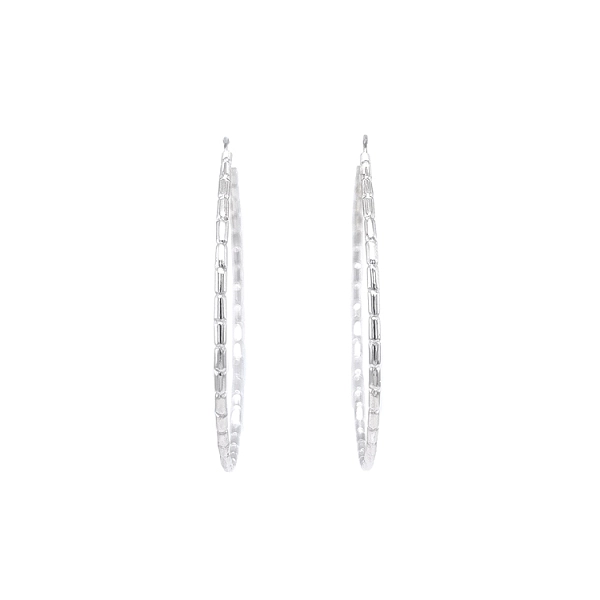 White Gold Round Earrings