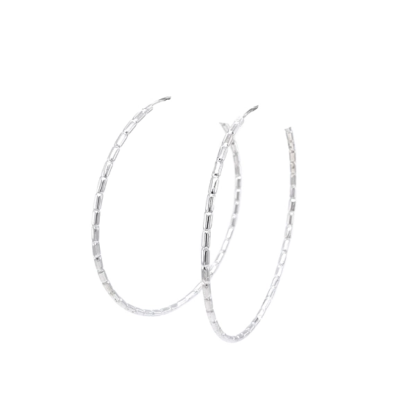 White Gold Round Earrings
