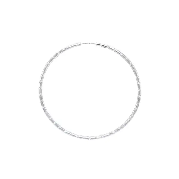 White Gold Round Earrings