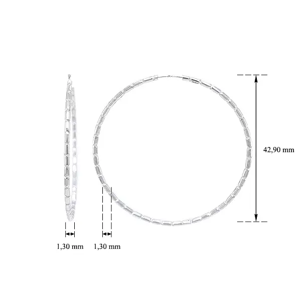 White Gold Round Earrings