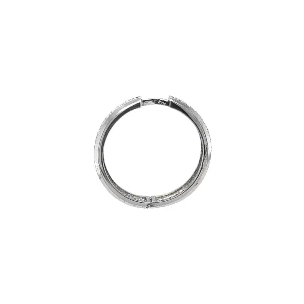 Round Earrings with White Gold Zircons