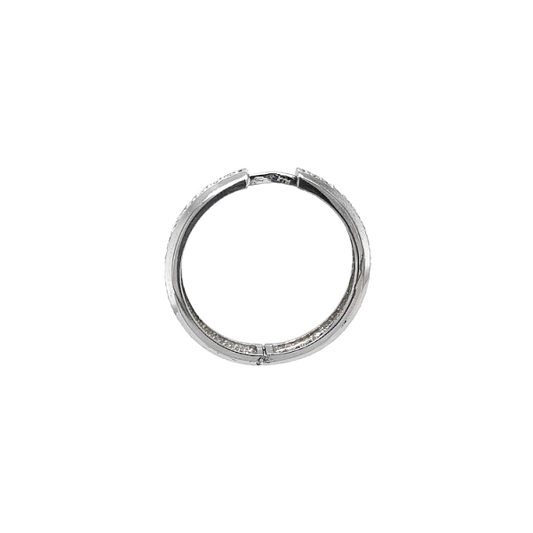 Round Earrings with White Gold Zircons