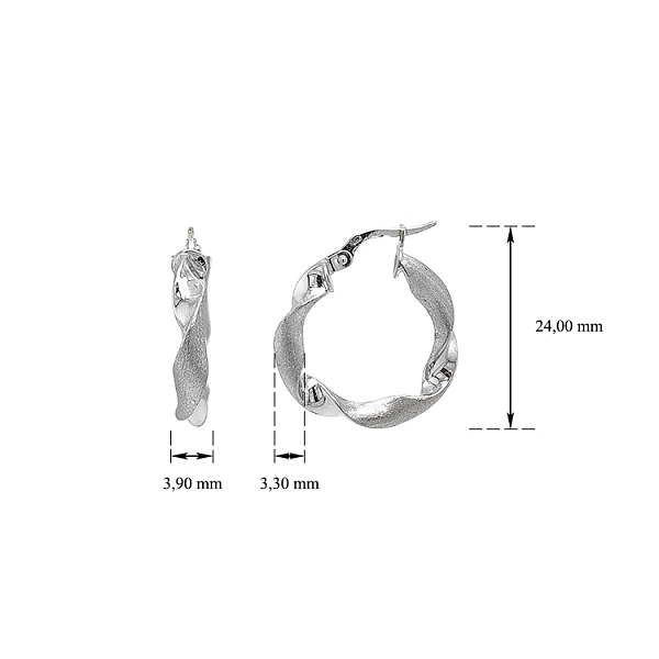 White Gold Round Earrings