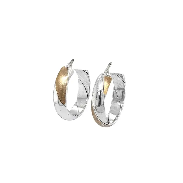 Round Earrings made of Combination Gold