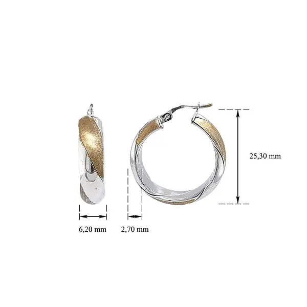 Round Earrings made of Combination Gold