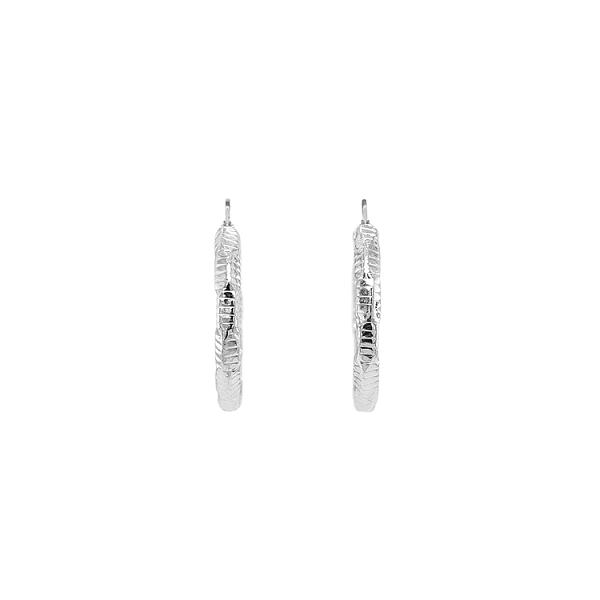 White Gold Round Earrings