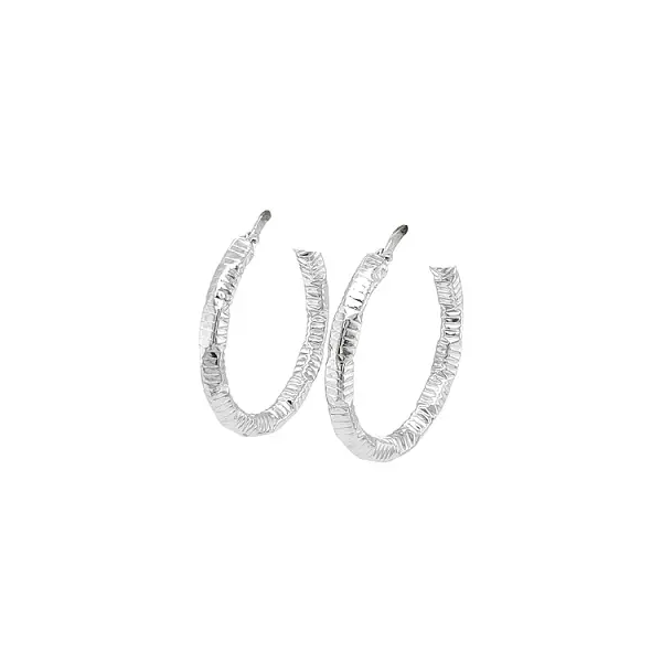 White Gold Round Earrings