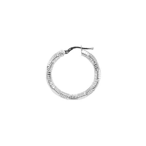White Gold Round Earrings