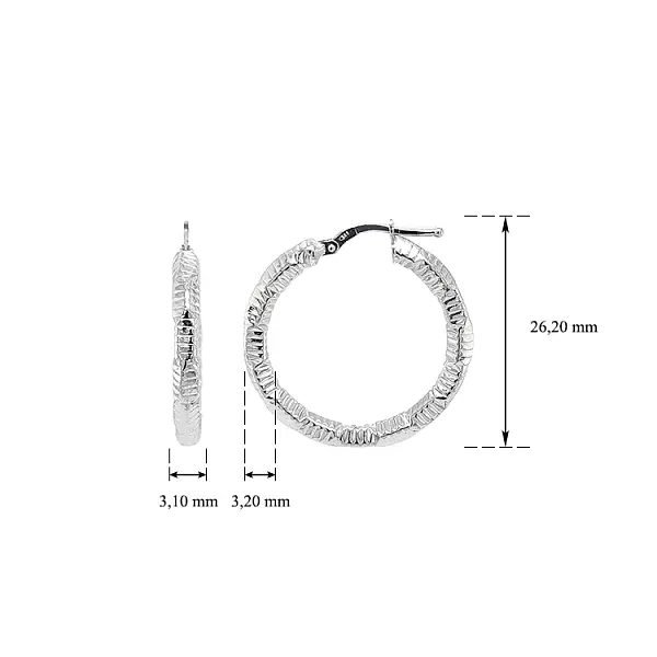 White Gold Round Earrings