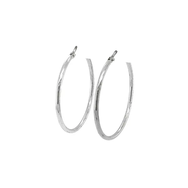 White Gold Round Earrings