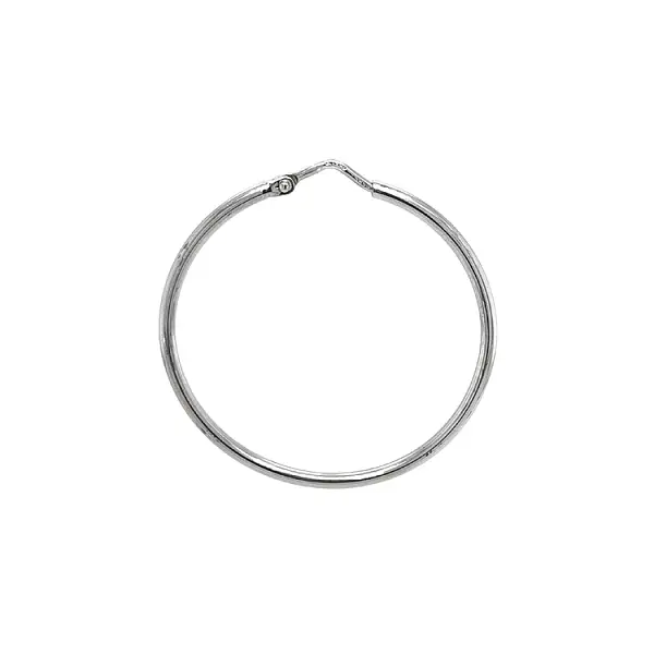 White Gold Round Earrings