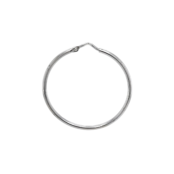 White Gold Round Earrings