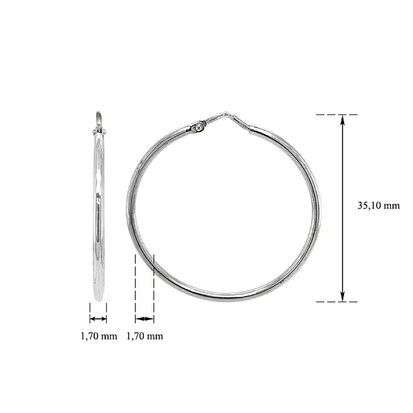 White Gold Round Earrings