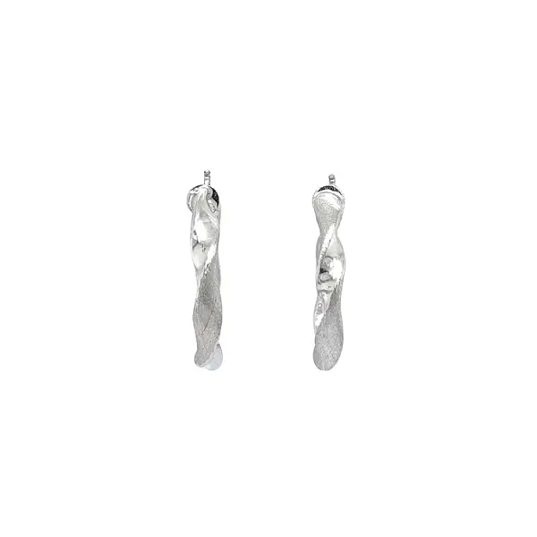 White Gold Round Earrings