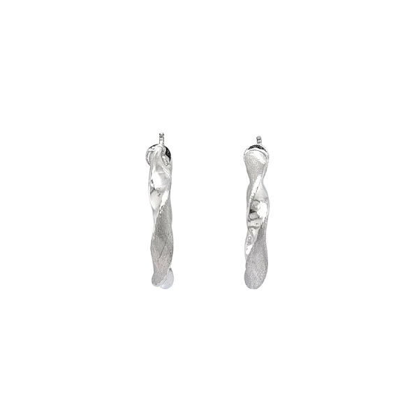 White Gold Round Earrings