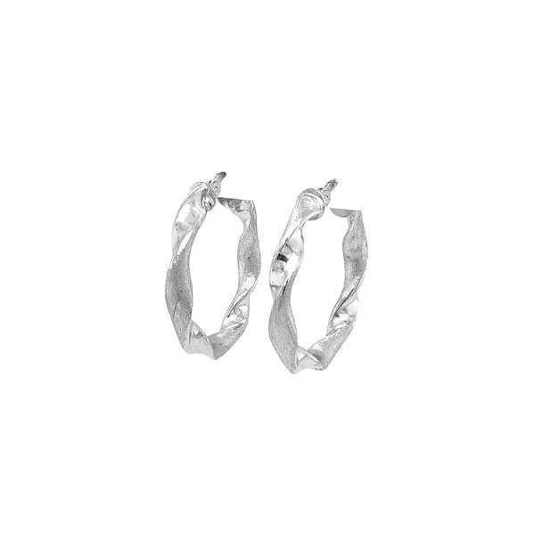 White Gold Round Earrings