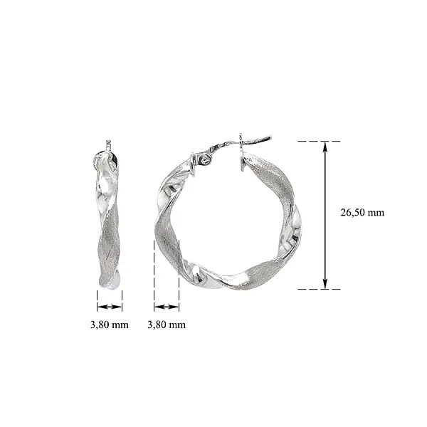 White Gold Round Earrings