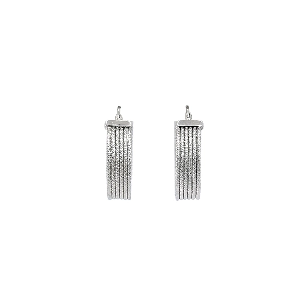 White Gold Round Earrings