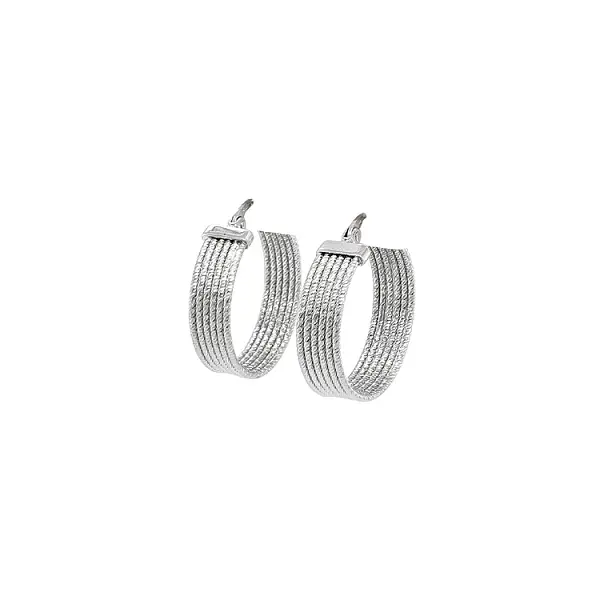 White Gold Round Earrings