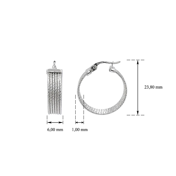 White Gold Round Earrings