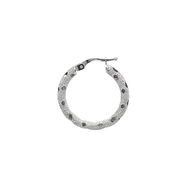 White Gold Round Earrings