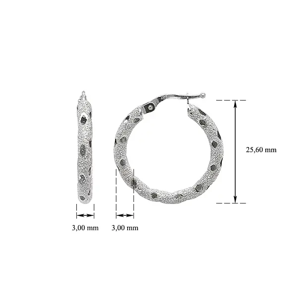 White Gold Round Earrings