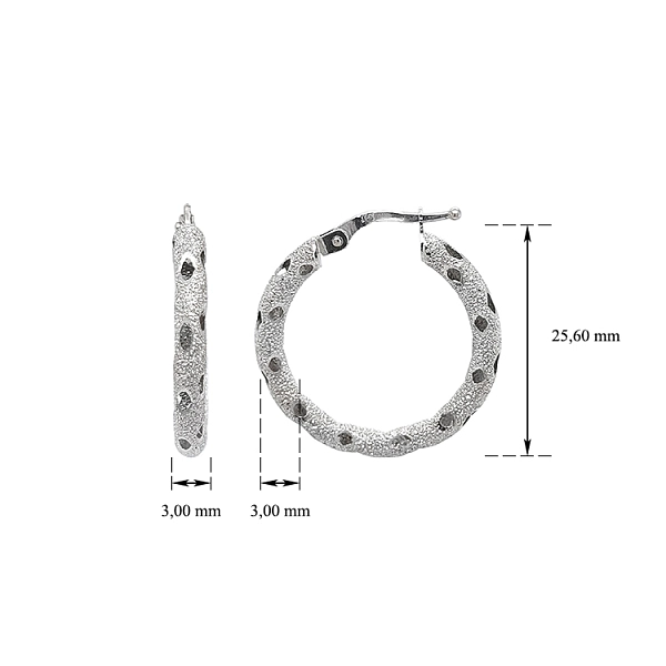 White Gold Round Earrings
