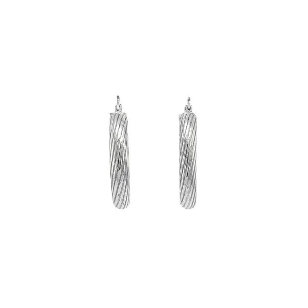 White Gold Round Earrings
