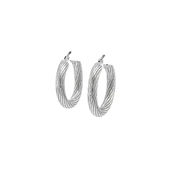 White Gold Round Earrings