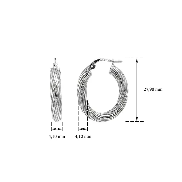 White Gold Round Earrings