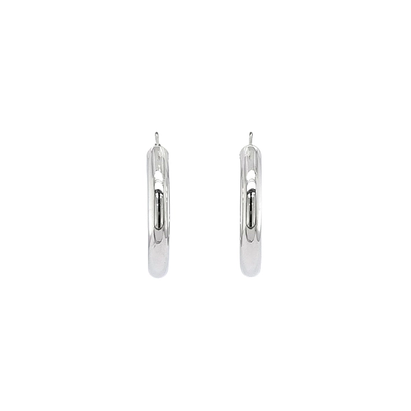 White Gold Round Earrings