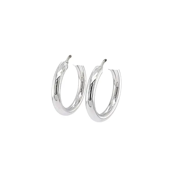 White Gold Round Earrings