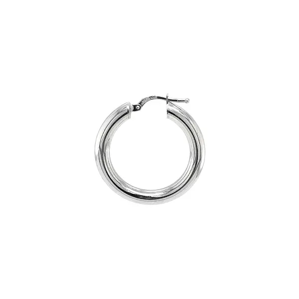 White Gold Round Earrings