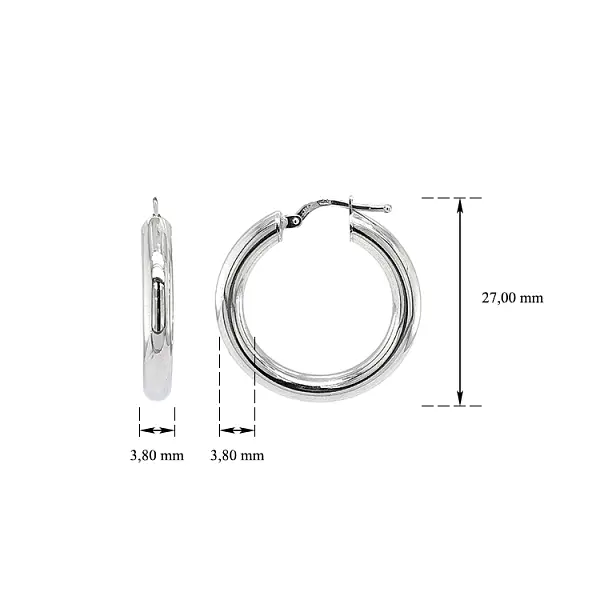 White Gold Round Earrings