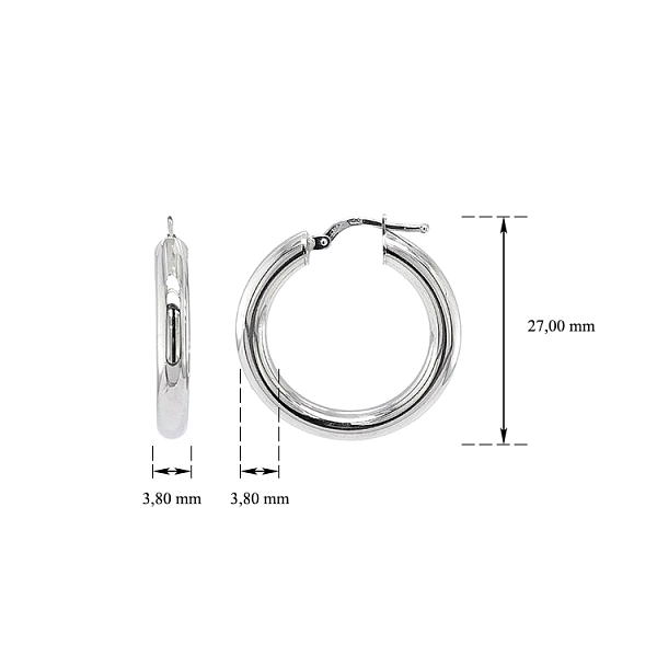 White Gold Round Earrings