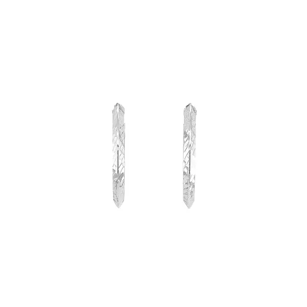 White Gold Round Earrings