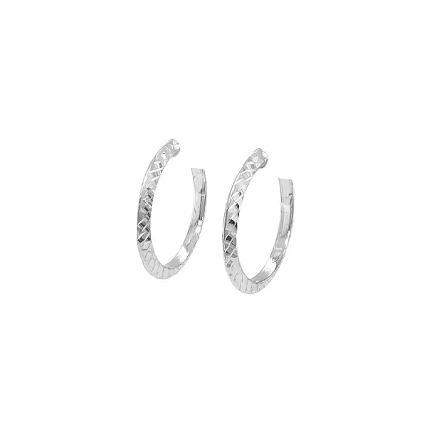 White Gold Round Earrings