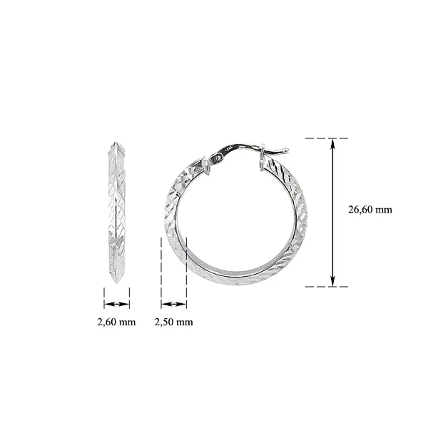 White Gold Round Earrings