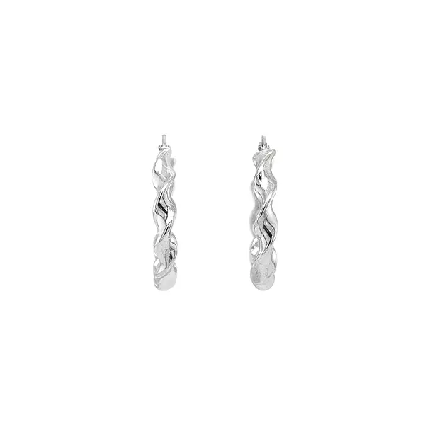 White Gold Round Earrings