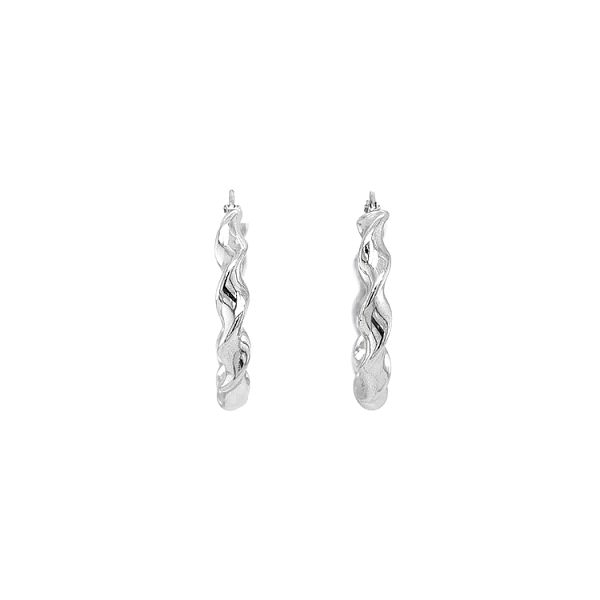 White Gold Round Earrings
