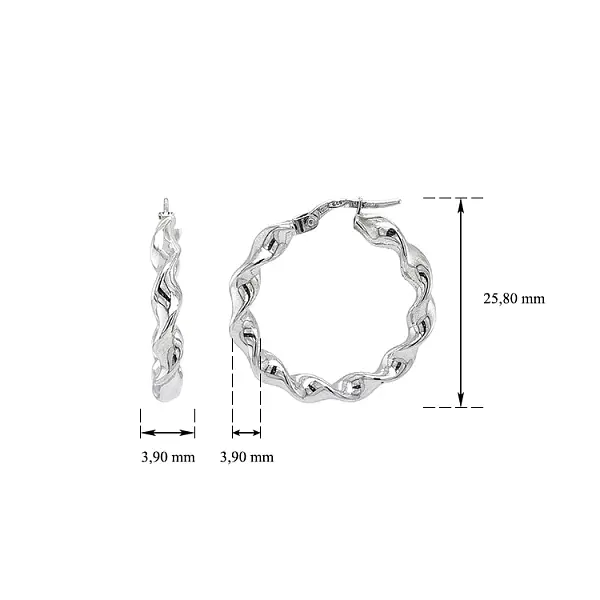 White Gold Round Earrings