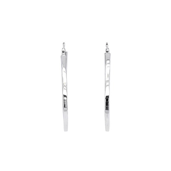 White Gold Round Earrings