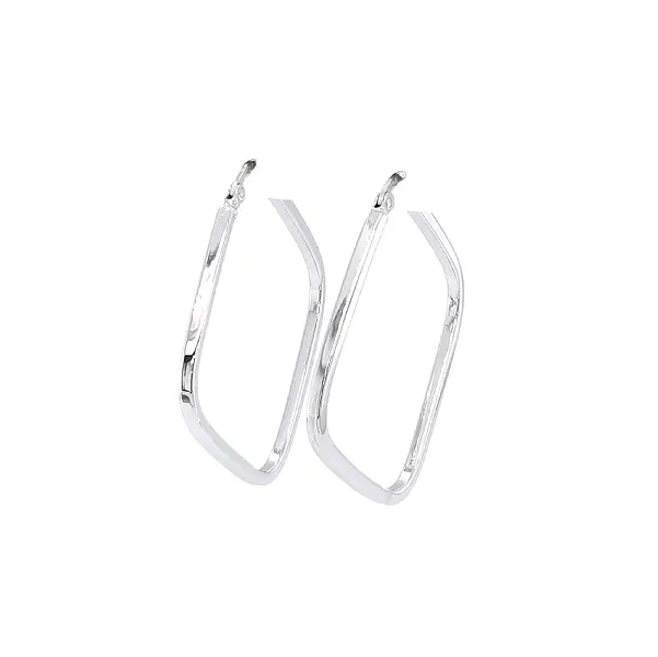 White Gold Round Earrings