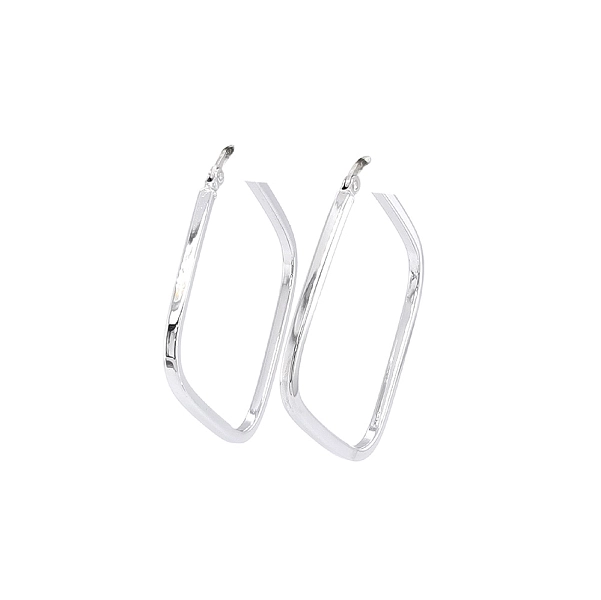 White Gold Round Earrings