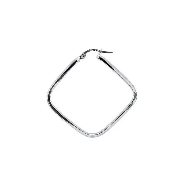 White Gold Round Earrings