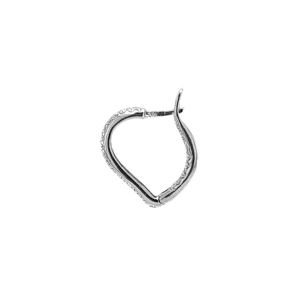 Round Earrings with White Gold Zircons