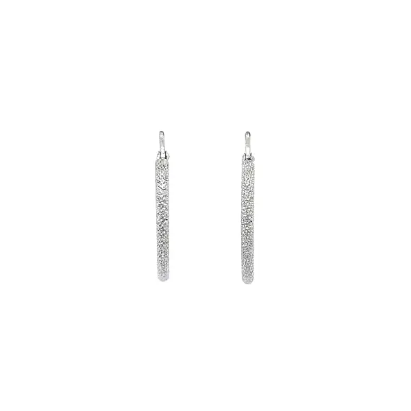White Gold Round Earrings